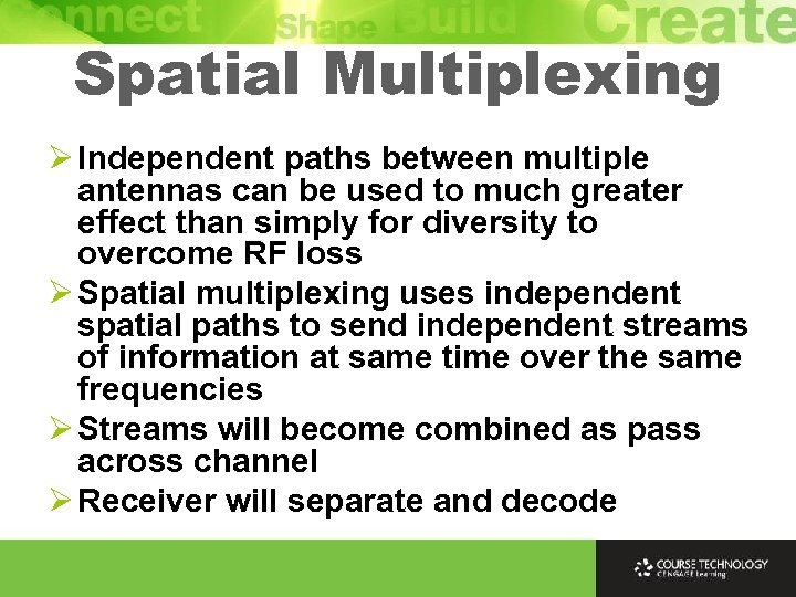 Spatial Multiplexing Ø Independent paths between multiple antennas can be used to much greater