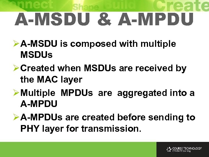 A-MSDU & A-MPDU Ø A-MSDU is composed with multiple MSDUs Ø Created when MSDUs