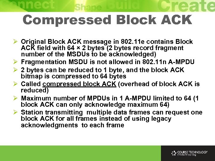 Compressed Block ACK Ø Original Block ACK message in 802. 11 e contains Block