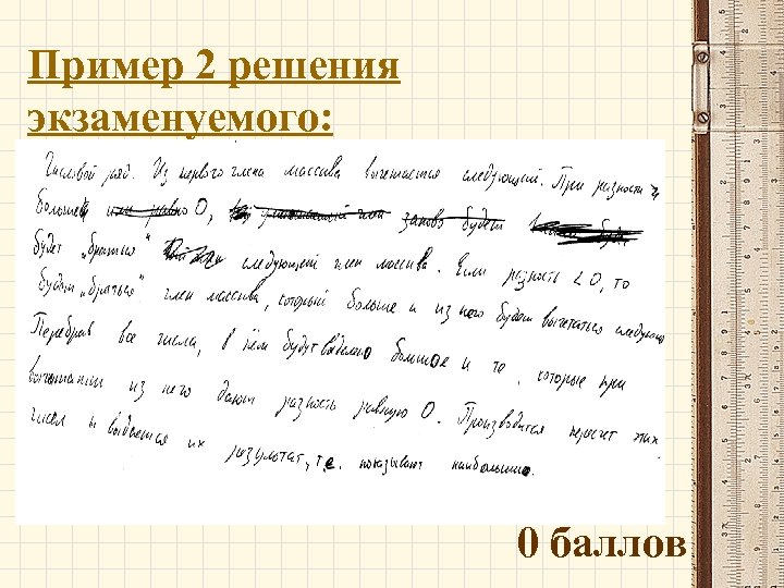 Пример 2 решения экзаменуемого: 0 баллов 