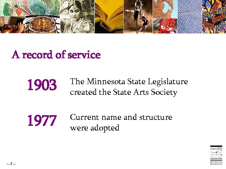 A record of service 1903 1977 -- 3 -- The Minnesota State Legislature created