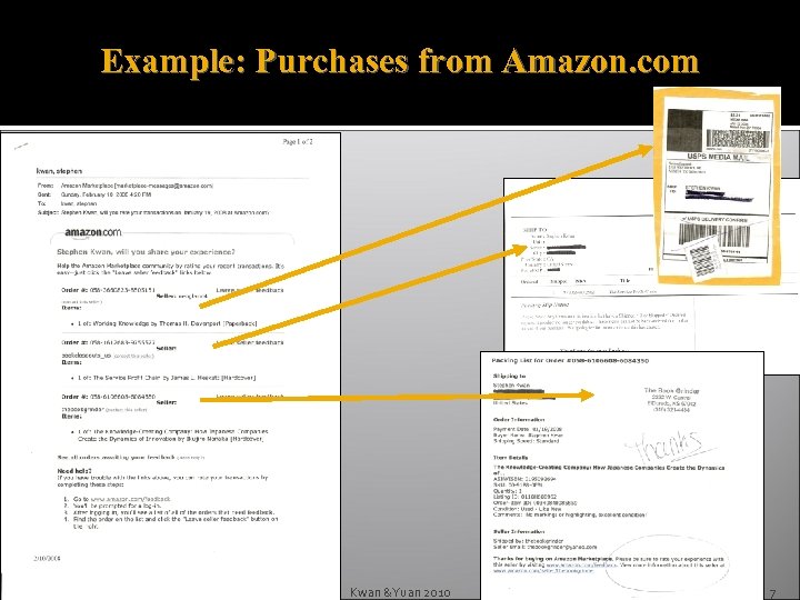 Example: Purchases from Amazon. com Kwan &Yuan 2010 7 