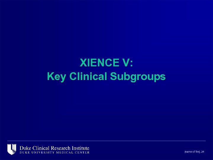 XIENCE V: Key Clinical Subgroups [name of file], 24 