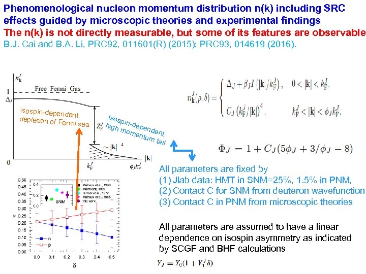 Phenomenological nucleon momentum distribution n(k) including SRC effects guided by microscopic theories and experimental