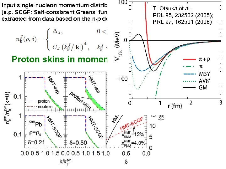 Input single-nucleon momentum distribution from many-body theories T. Otsuka et al. , (e. g.