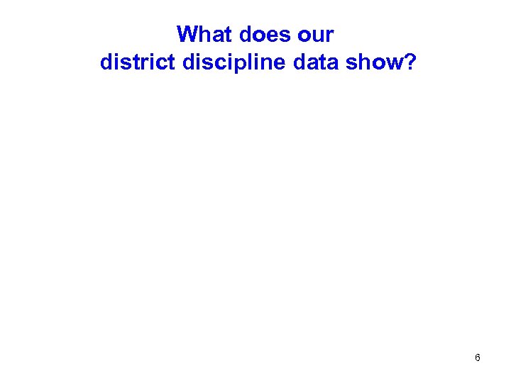 What does our district discipline data show? 6 