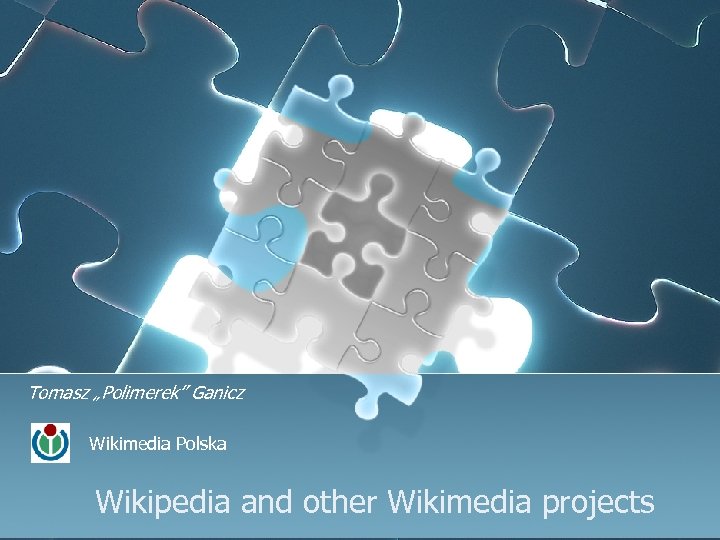 Tomasz „Polimerek” Ganicz Wikimedia Polska Wikipedia and other Wikimedia projects 