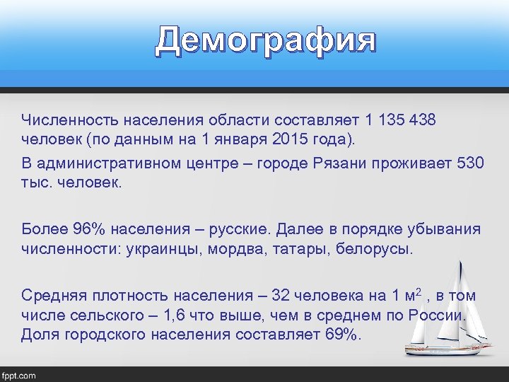 Демография Численность населения области составляет 1 135 438 человек (по данным на 1 января