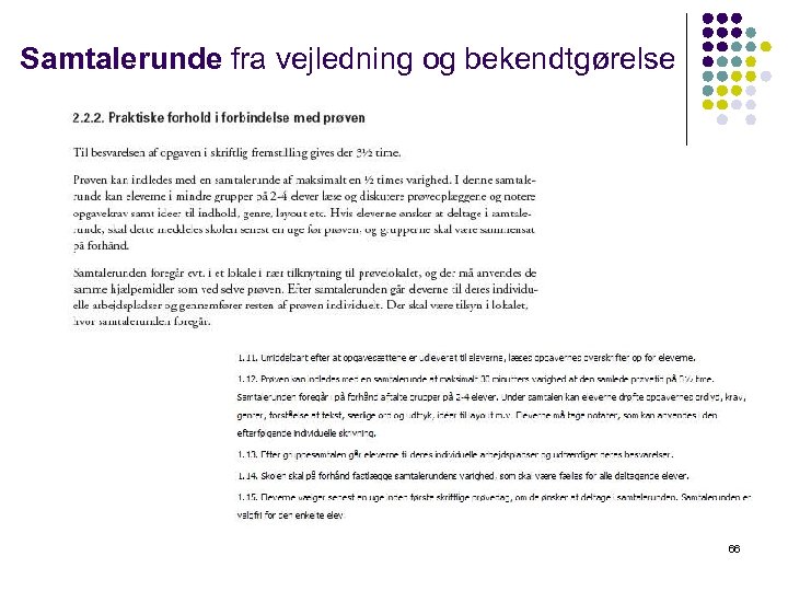 Samtalerunde fra vejledning og bekendtgørelse 66 