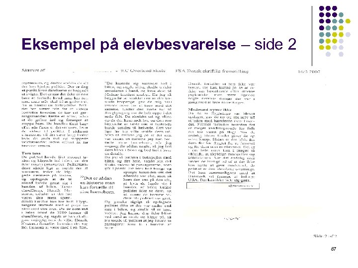 Eksempel på elevbesvarelse – side 2 87 