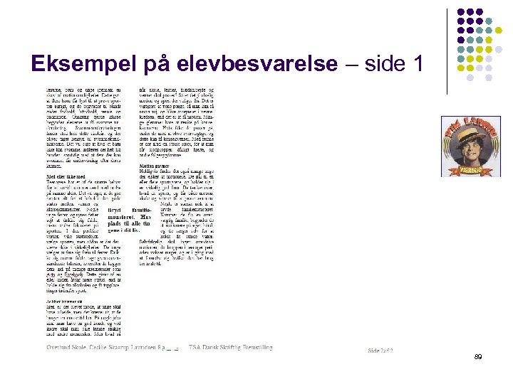 Eksempel på elevbesvarelse – side 1 89 