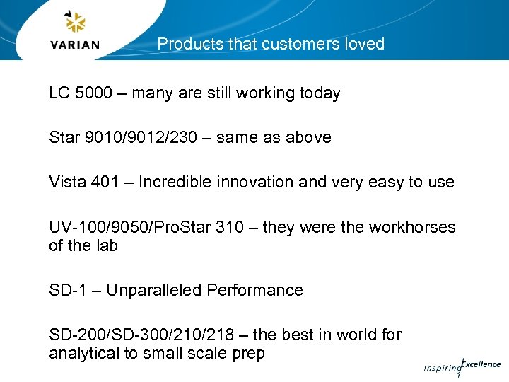 Products that customers loved LC 5000 – many are still working today Star 9010/9012/230