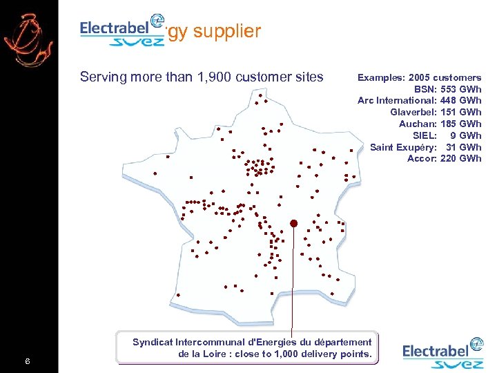 energy supplier Serving more than 1, 900 customer sites 6 Examples: 2005 customers BSN:
