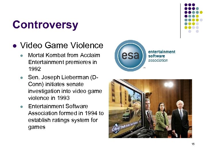 Controversy l Video Game Violence l l l Mortal Kombat from Acclaim Entertainment premieres