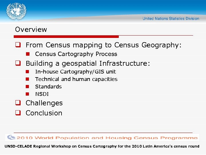 Overview q From Census mapping to Census Geography: n Census Cartography Process q Building