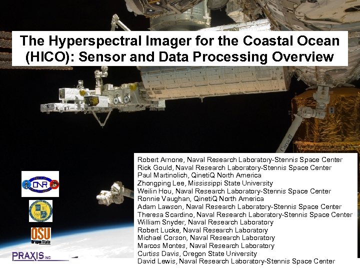 The Hyperspectral Imager for the Coastal Ocean (HICO): Sensor and Data Processing Overview Robert