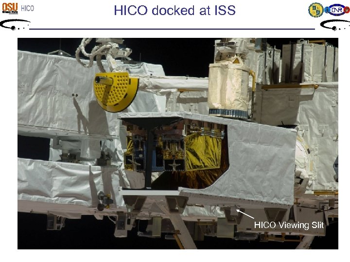 HICO docked at ISS HICO Viewing Slit 