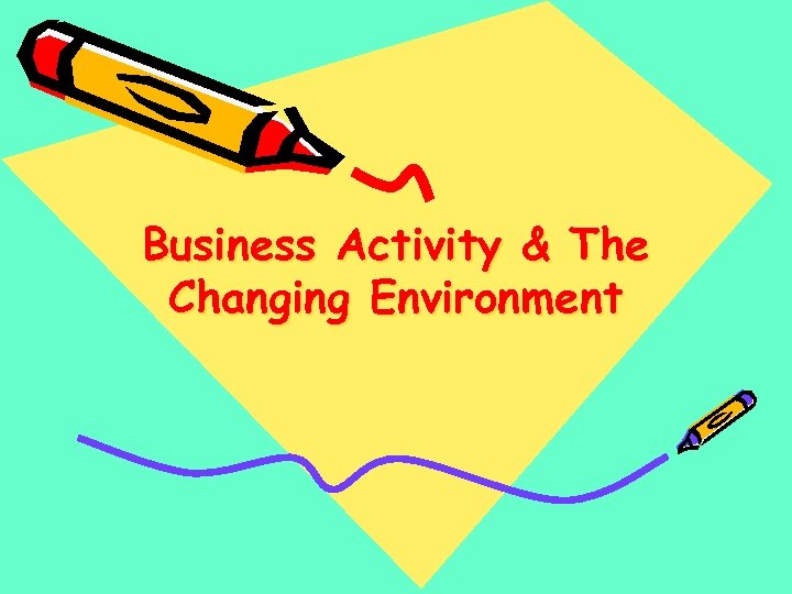 Business Activity & The Changing Environment 