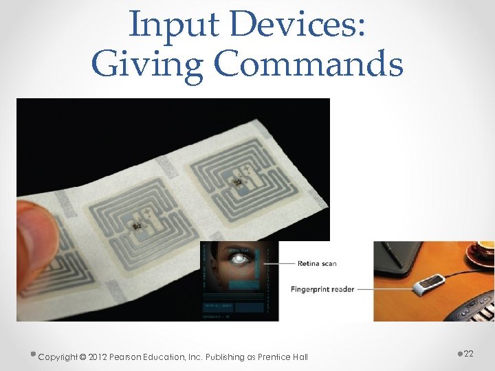 Input Devices: Giving Commands Copyright © 2012 Pearson Education, Inc. Publishing as Prentice Hall