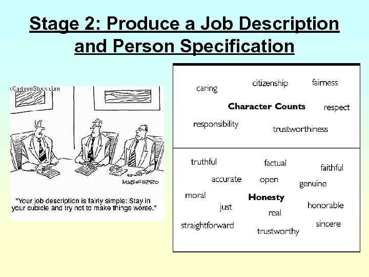 Stage 2: Produce a Job Description and Person Specification 