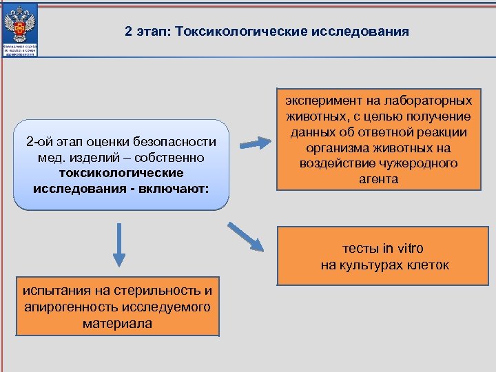 2 этап: Токсикологические исследования 2 -ой этап оценки безопасности мед. изделий – собственно токсикологические