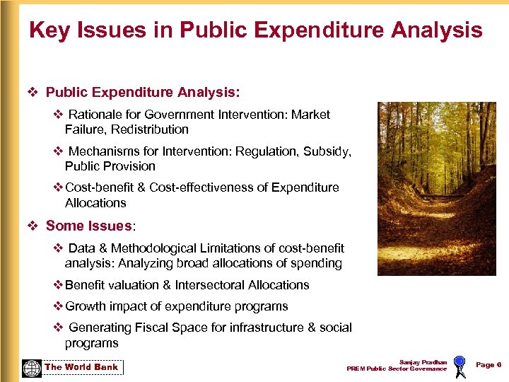 Key Issues in Public Expenditure Analysis v Public Expenditure Analysis: v Rationale for Government