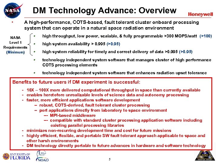 DM Technology Advance: Overview • A high-performance, COTS-based, fault tolerant cluster onboard processing system