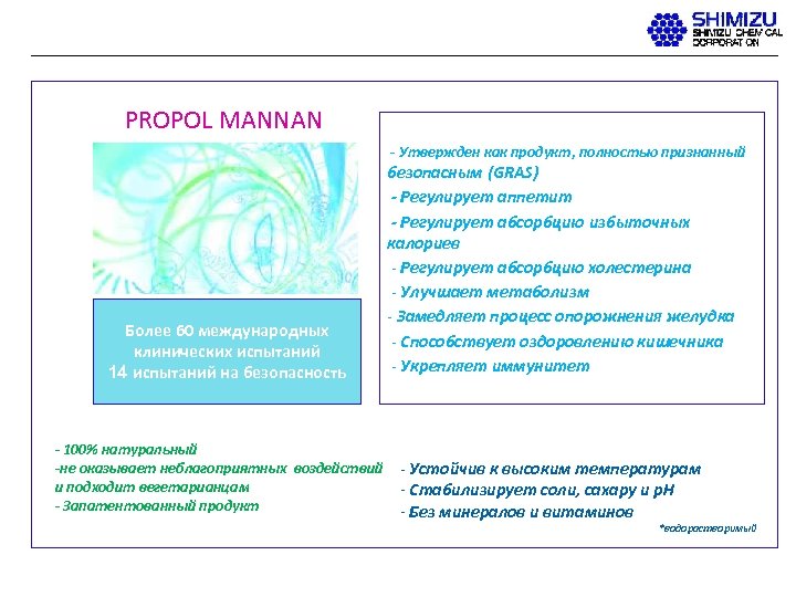 PROPOL MANNAN - Утвержден как продукт, полностью признанный Более 60 международных клинических испытаний 14