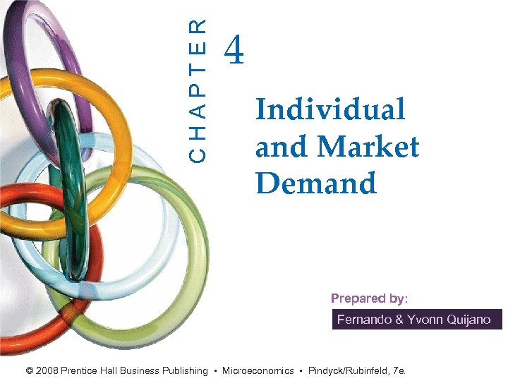 CHAPTER 4 Individual and Market Demand Prepared by: Fernando & Yvonn Quijano © 2008