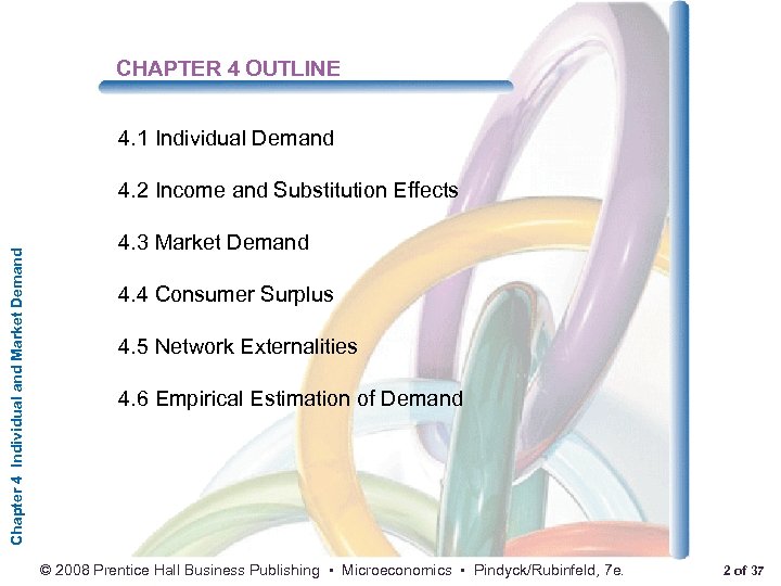 CHAPTER 4 OUTLINE 4. 1 Individual Demand Chapter 4 Individual and Market Demand 4.