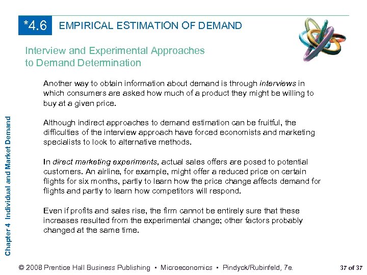 *4. 6 EMPIRICAL ESTIMATION OF DEMAND Interview and Experimental Approaches to Demand Determination Chapter