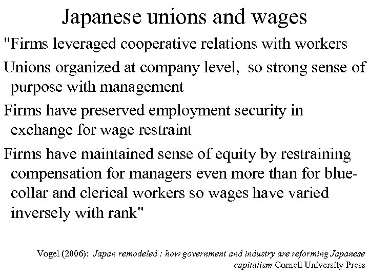 Japanese unions and wages 