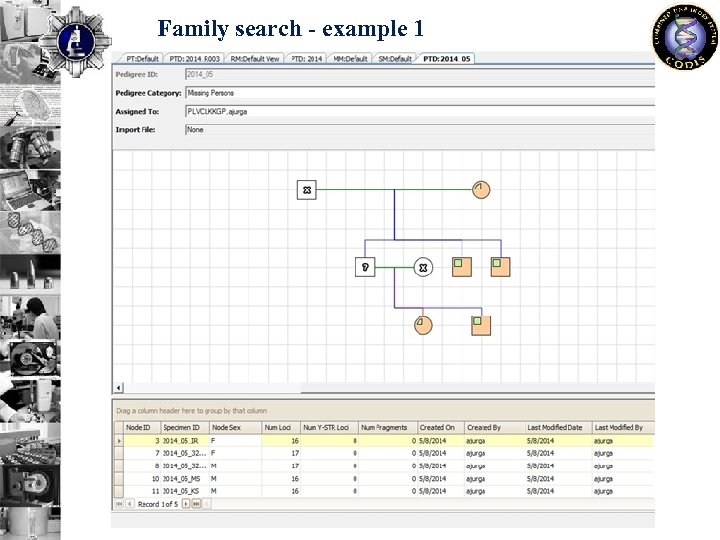 Family search - example 1 