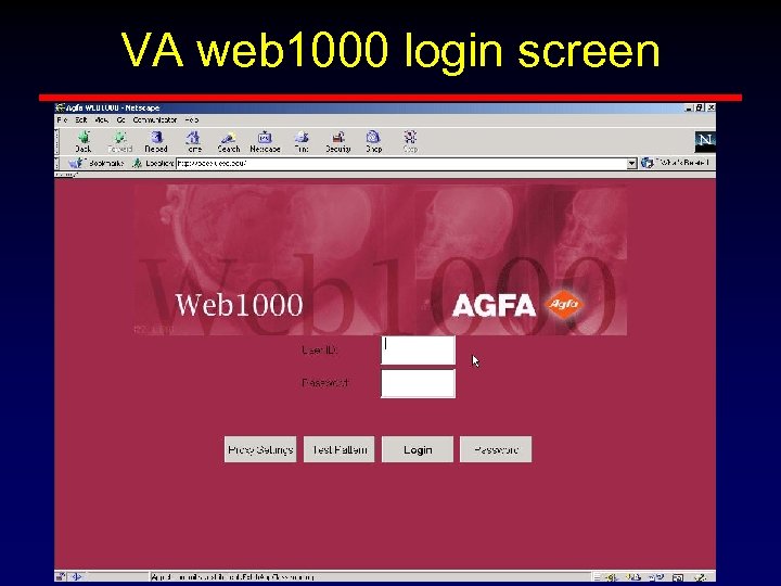 VA web 1000 login screen 