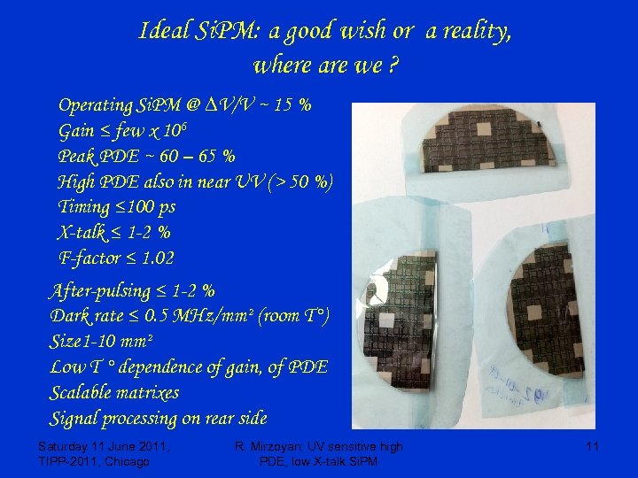 Ideal Si. PM: a good wish or a reality, where are we ? Operating