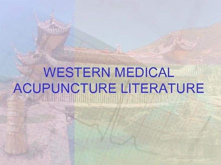 WESTERN MEDICAL ACUPUNCTURE LITERATURE 