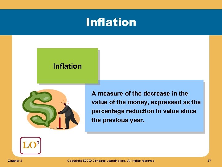 Inflation A measure of the decrease in the value of the money, expressed as