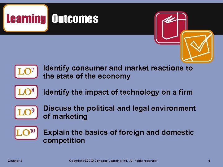 Learning Outcomes LO 7 Identify consumer and market reactions to the state of the