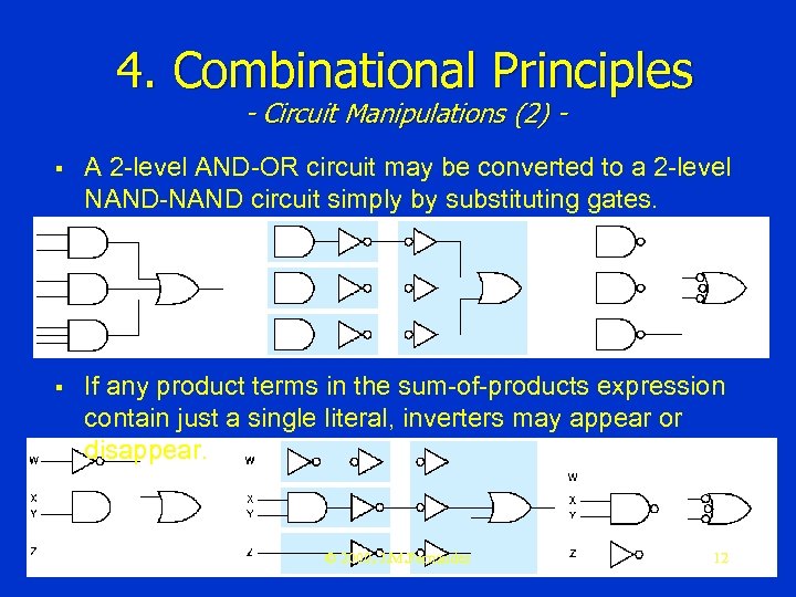 4. Combinational Principles - Circuit Manipulations (2) - § A 2 -level AND-OR circuit