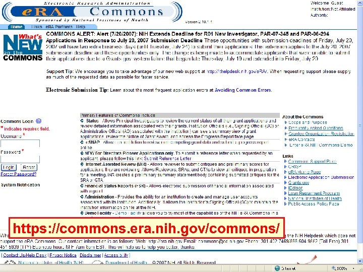 https: //commons. era. nih. gov/commons/ 