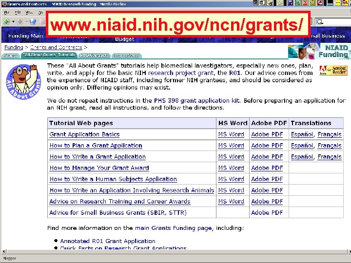 www. niaid. nih. gov/ncn/grants/ 