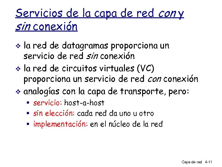 Servicios de la capa de red con y sin conexión la red de datagramas