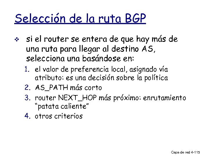 Selección de la ruta BGP v si el router se entera de que hay