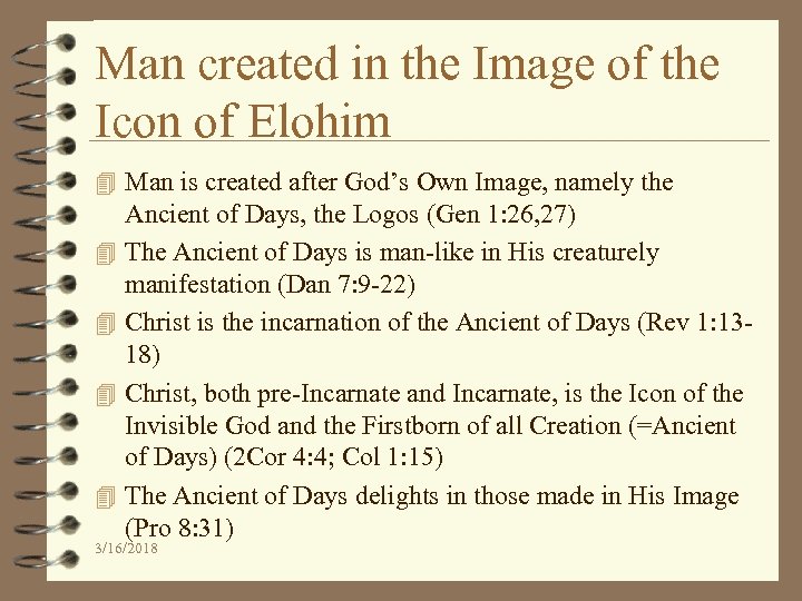 Man created in the Image of the Icon of Elohim 4 Man is created