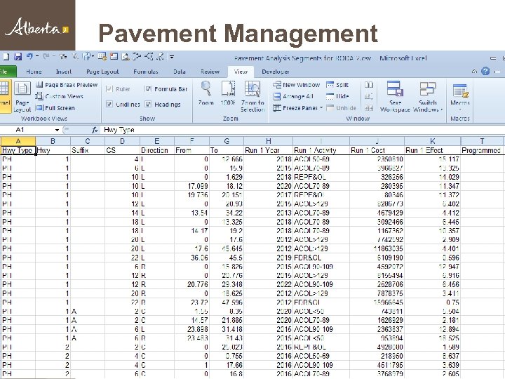 Pavement Management • Identify pavement rehab needs – factors considered 18 