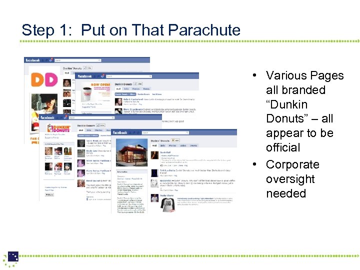 Step 1: Put on That Parachute • Various Pages all branded “Dunkin Donuts” –