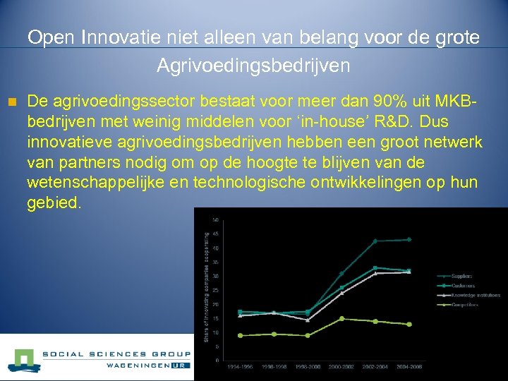 Open Innovatie niet alleen van belang voor de grote Agrivoedingsbedrijven n De agrivoedingssector bestaat