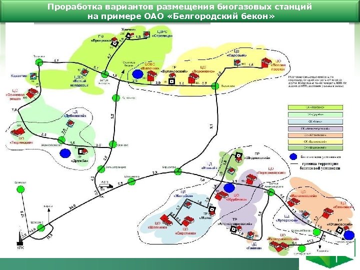 Проработка вариантов размещения биогазовых станций на примере ОАО «Белгородский бекон» 