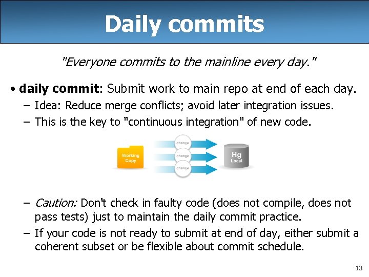 Daily commits 