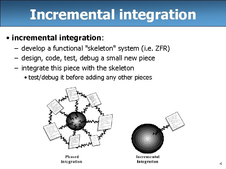 Incremental integration • incremental integration: – develop a functional 